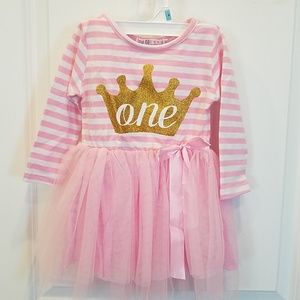 Girls 1st birthday pink tutu dress 12 months